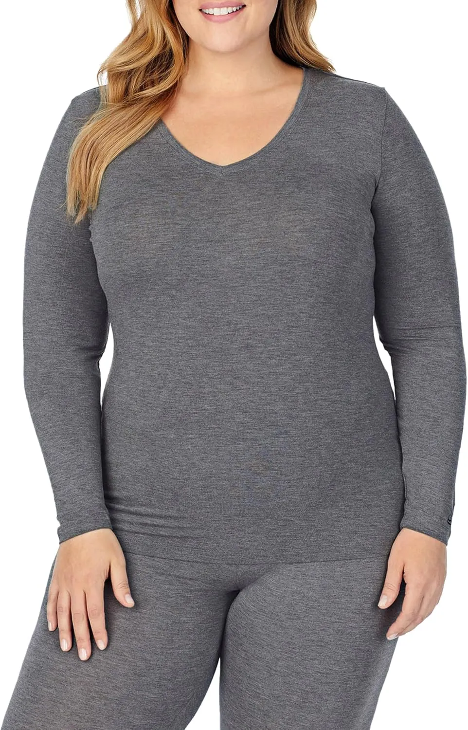 Cuddl Duds Softwear with Stretch Long Sleeve V-Neck