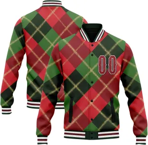 Custom Christmas Varsity Jacket | Warm Cotton-Padded Winter Coat | Customizable Festive Outerwear | Personalized Gift