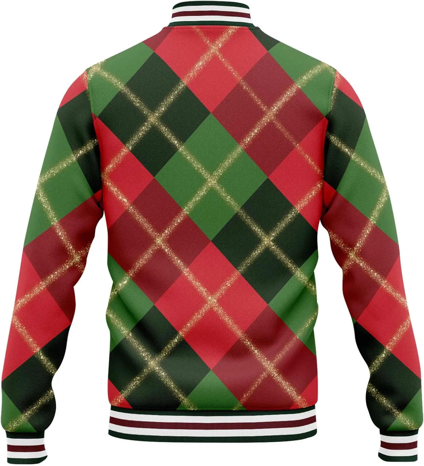 Custom Christmas Varsity Jacket | Warm Cotton-Padded Winter Coat | Customizable Festive Outerwear | Personalized Gift