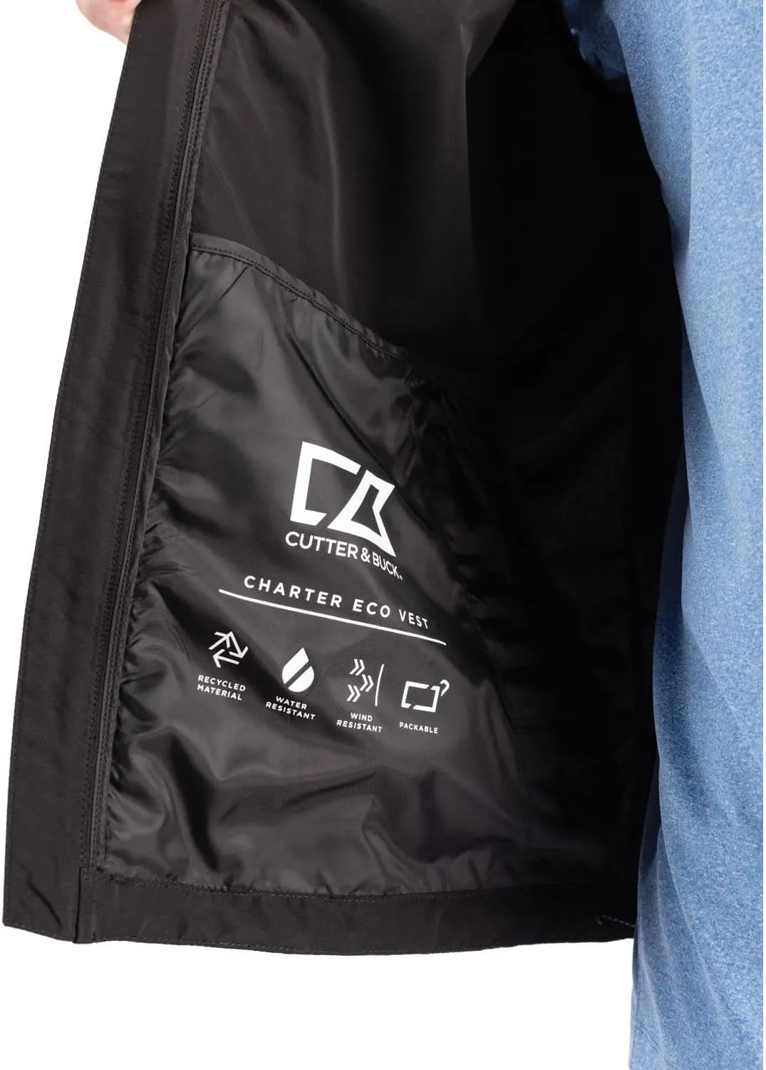 Cutter & Buck Charter Eco Recycled Mens Full-Zip Vest