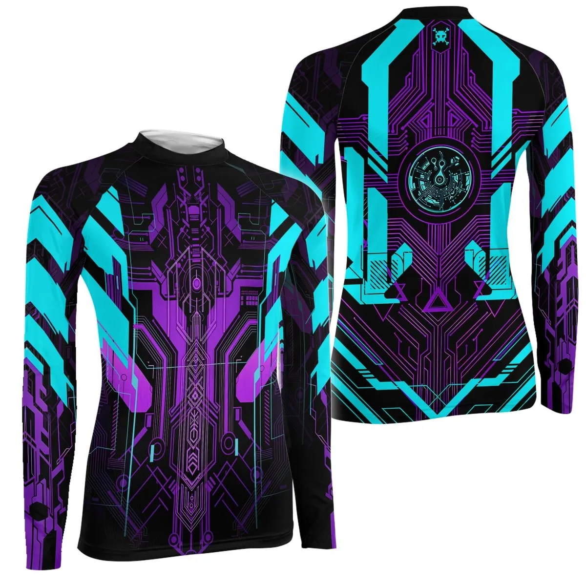 Cyberpunk Ultraviolet Women's Long Sleeve Rash Guard