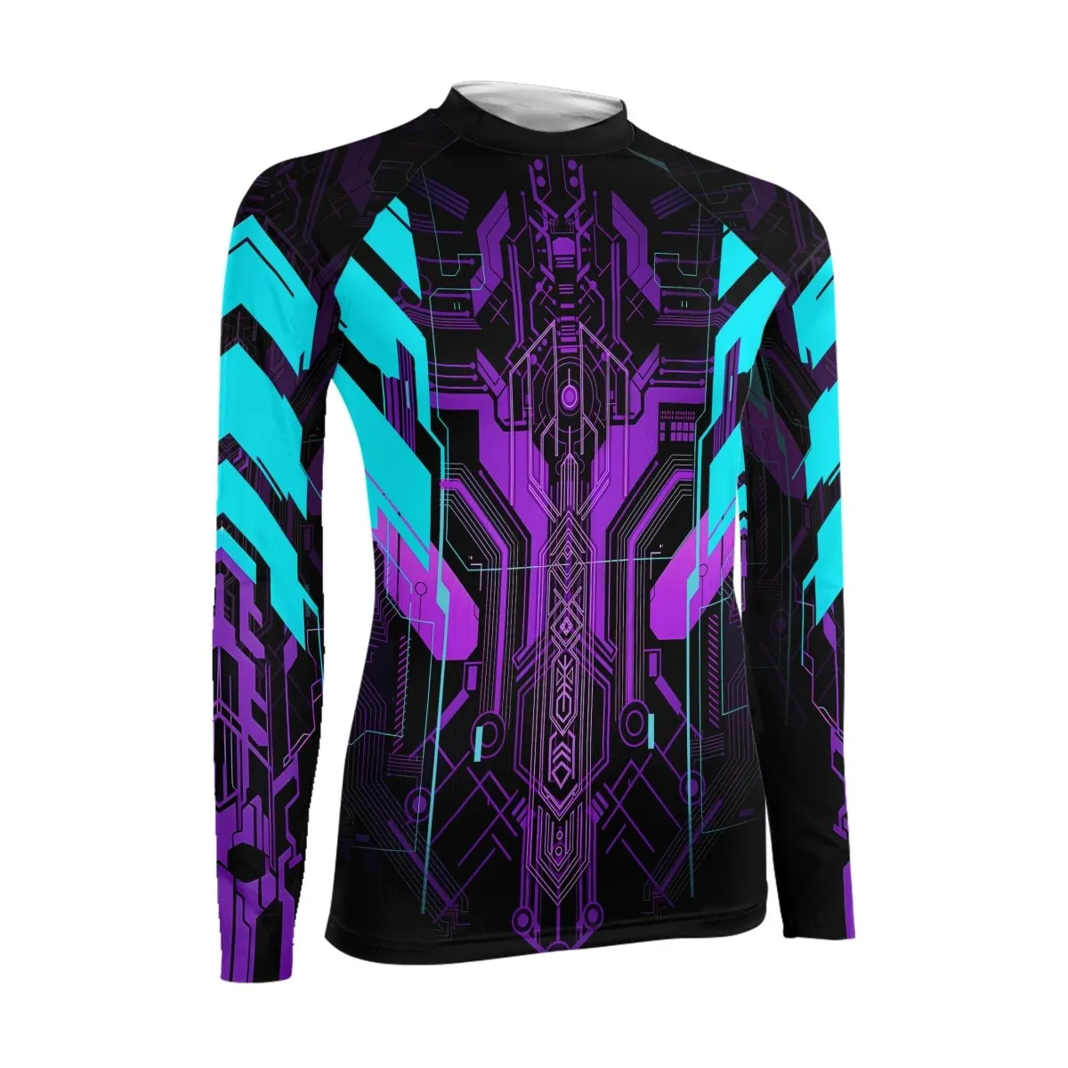 Cyberpunk Ultraviolet Women's Long Sleeve Rash Guard