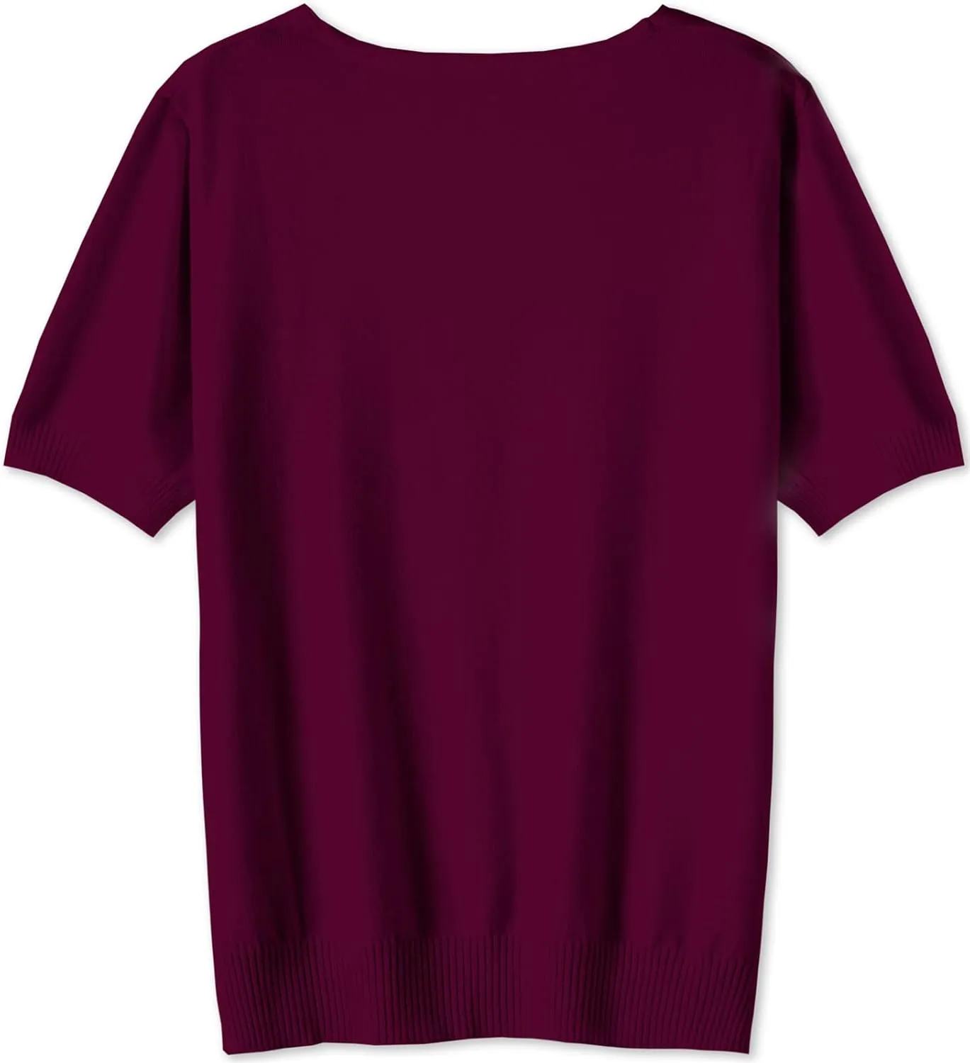 DAIMIDY Women's Short Sleeve V Neck Sweaters Casual Summer Sweater Lightweight Knit Pullover Tops
