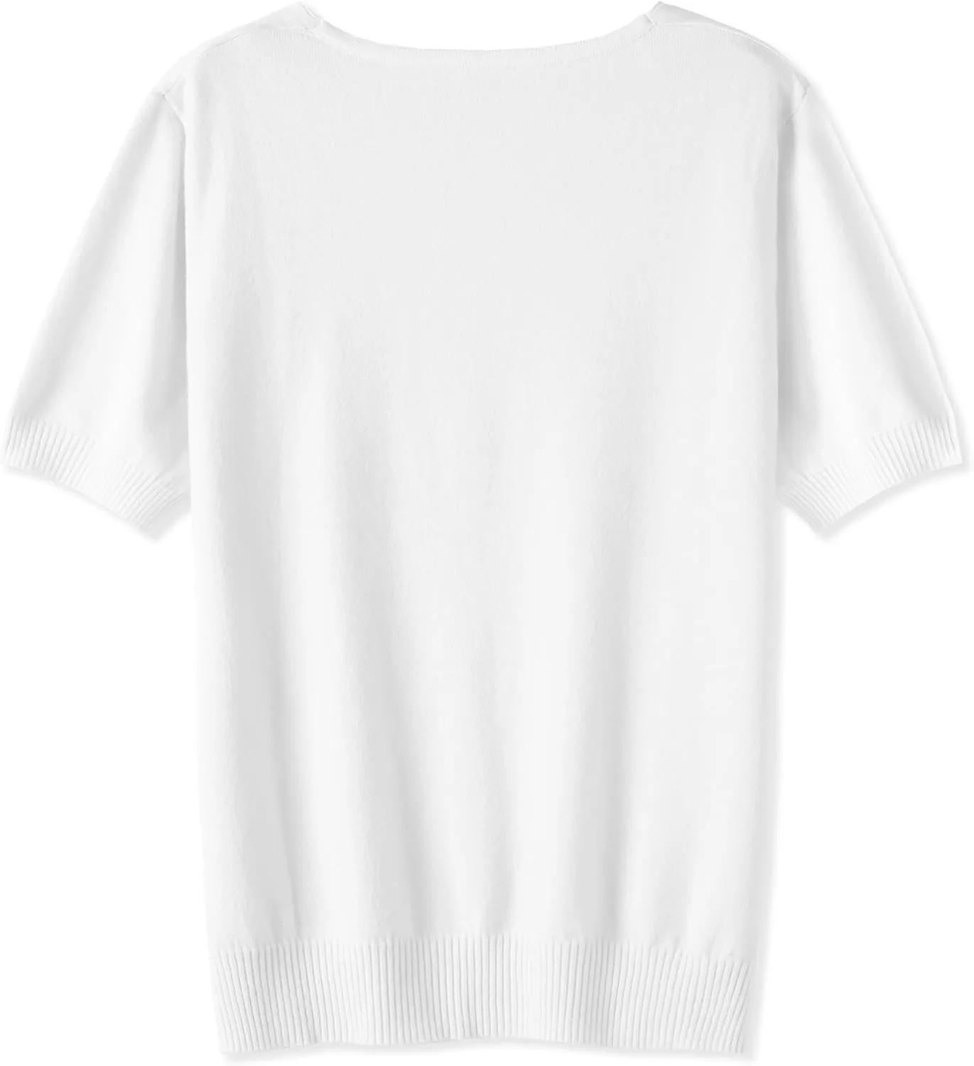 DAIMIDY Women's Short Sleeve V Neck Sweaters Casual Summer Sweater Lightweight Knit Pullover Tops