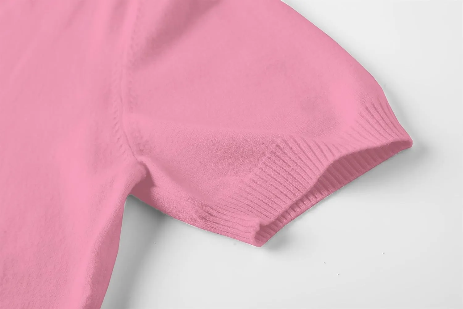 DAIMIDY Women's Short Sleeve V Neck Sweaters Casual Summer Sweater Lightweight Knit Pullover Tops