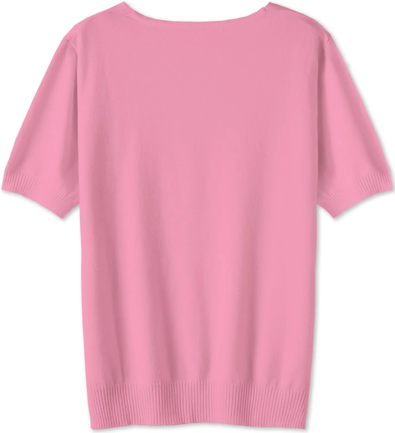 DAIMIDY Women's Short Sleeve V Neck Sweaters Casual Summer Sweater Lightweight Knit Pullover Tops