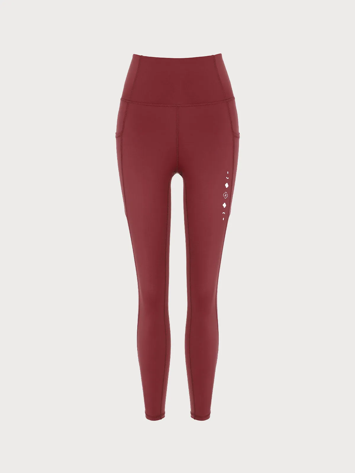 Dark Red Pocket Leggings 25”