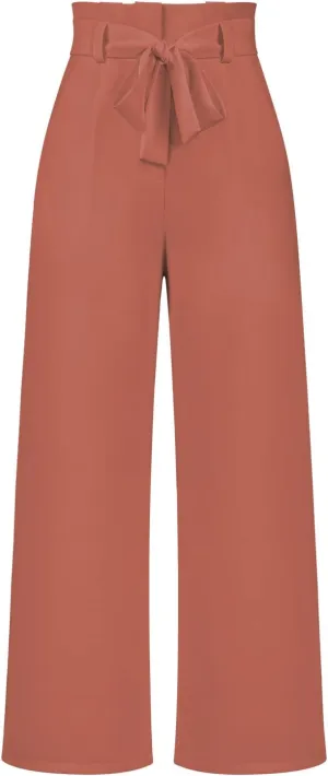 Daysskk Womens Wide Leg Pants High Waist Work Casual Dress Pants Flowy