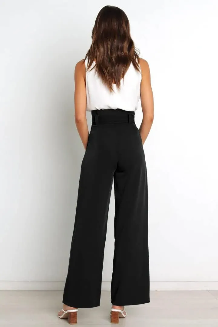 Daysskk Womens Wide Leg Pants High Waist Work Casual Dress Pants Flowy