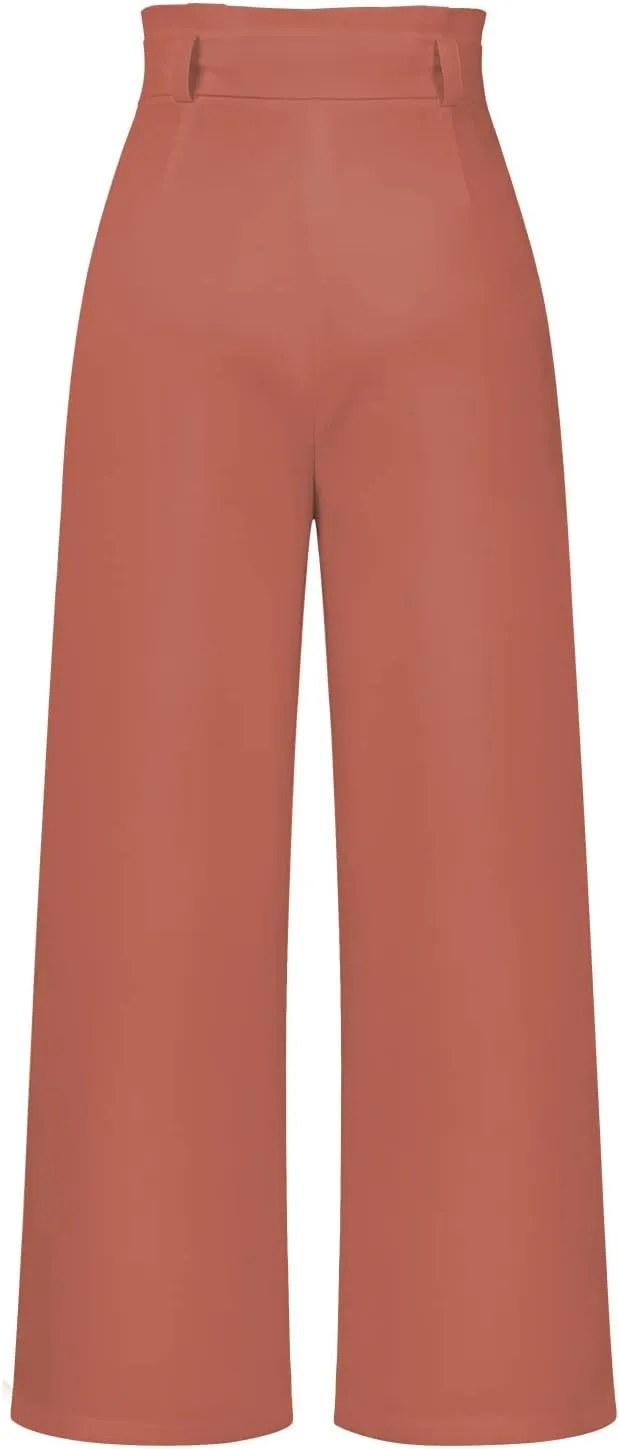 Daysskk Womens Wide Leg Pants High Waist Work Casual Dress Pants Flowy
