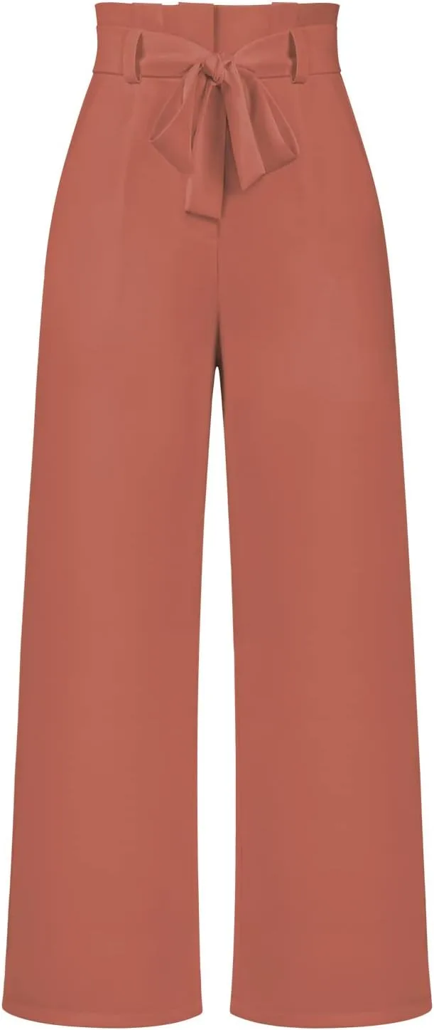 Daysskk Womens Wide Leg Pants High Waist Work Casual Dress Pants Flowy