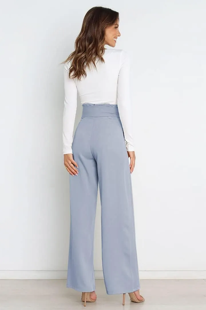 Daysskk Womens Wide Leg Pants High Waist Work Casual Dress Pants Flowy