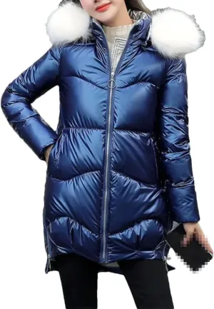 DBFBDTU Women Jacket Parkas Cotton Jacket Hooded Parka Warm Female Cotton Padded Coat Outerwear