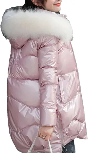 DBFBDTU Women Jacket Parkas Cotton Jacket Hooded Parka Warm Female Cotton Padded Coat Outerwear