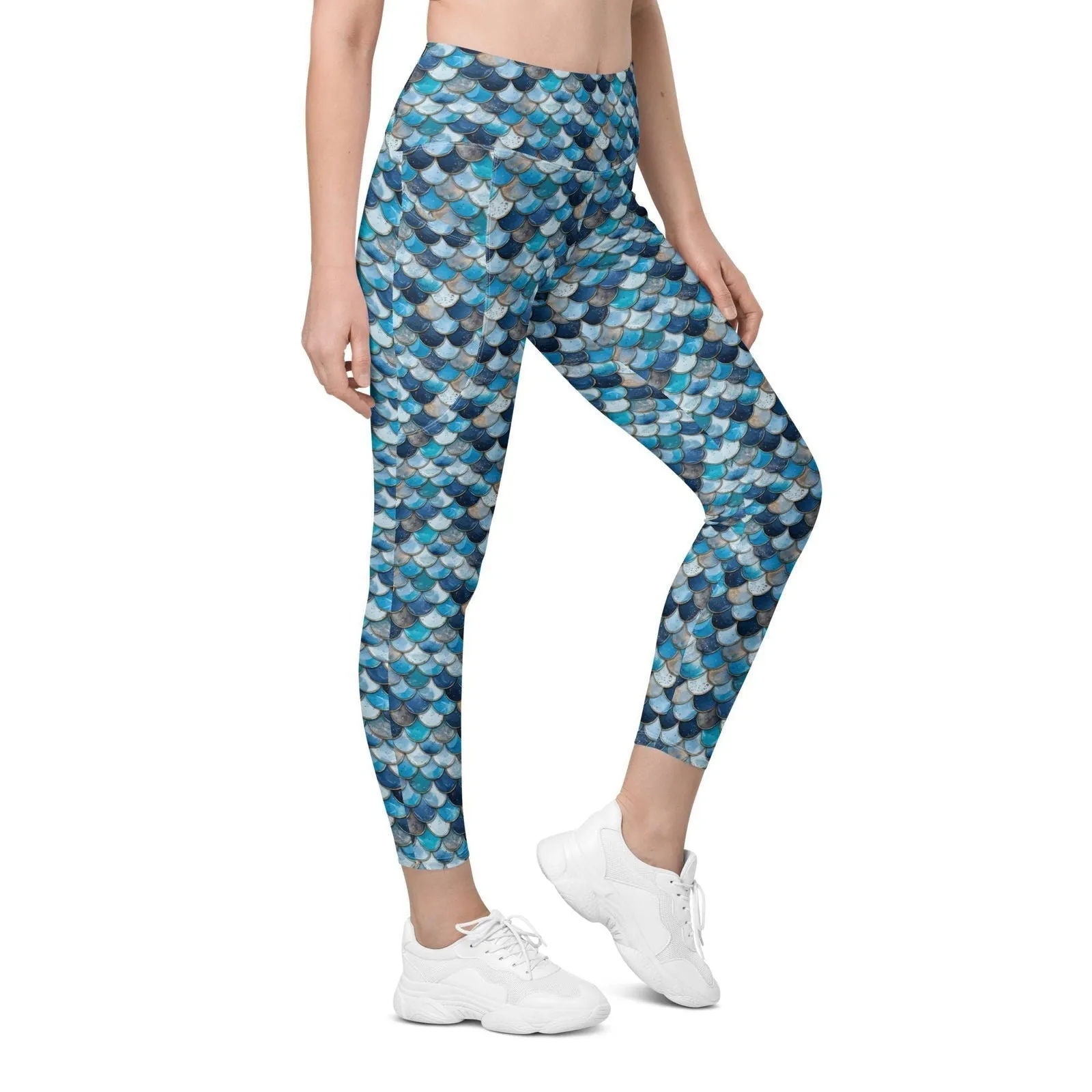 Deep Sea Sapphire Siren Eco Swim Leggings With Pockets