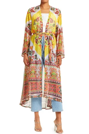Designer Long Duster in Yellow