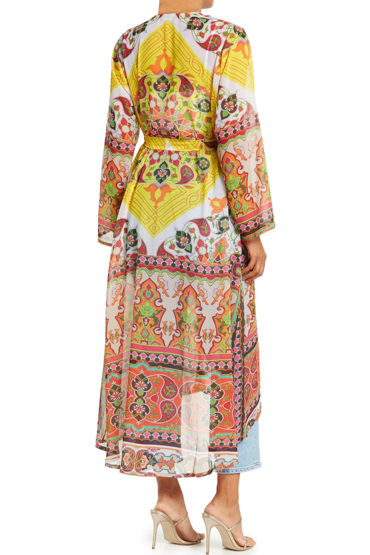 Designer Long Duster in Yellow