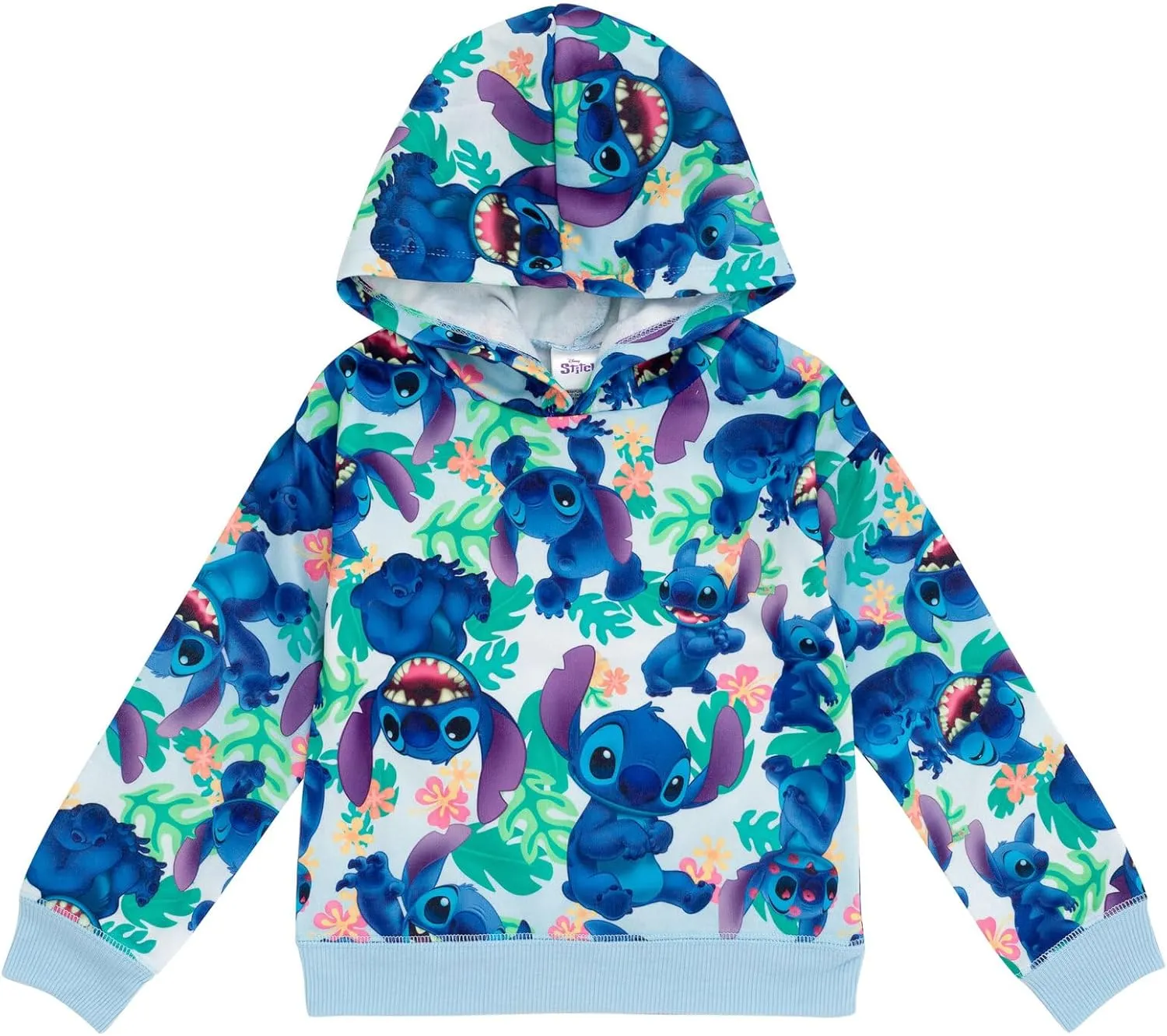 Disney Lilo & Stitch Girls French Terry Crossover Hoodie Toddler to Big Kid