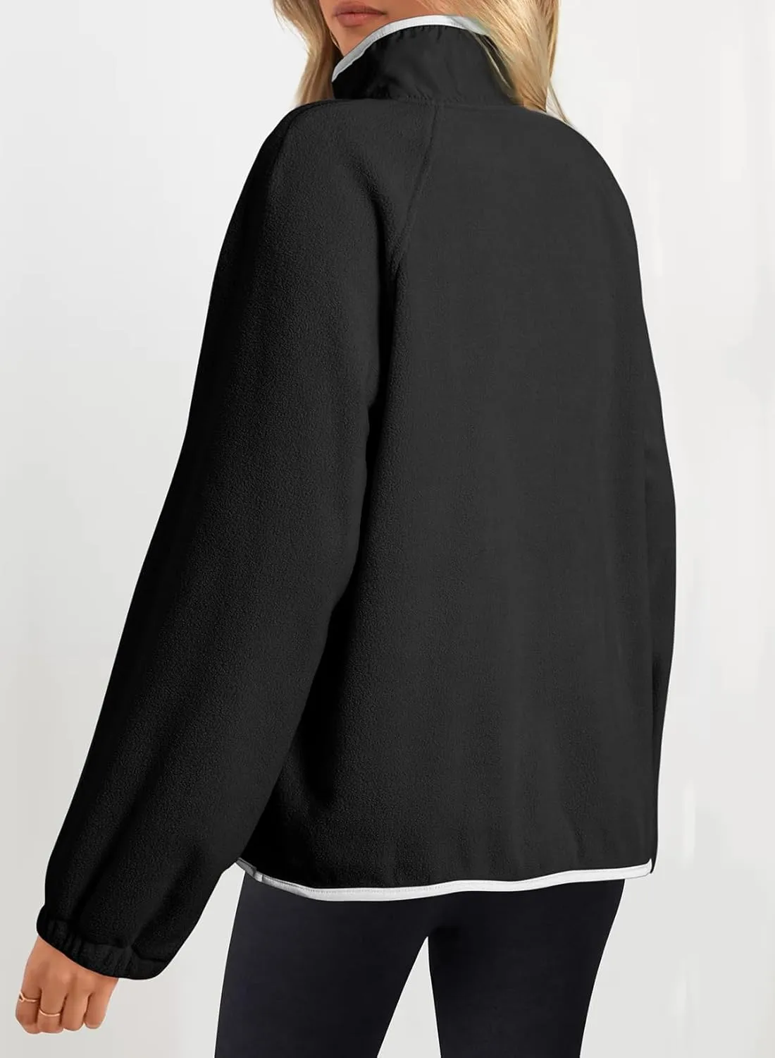 Dokotoo Sweatshirt for Women Oversized Fuzzy Fleece Jacket Color Block Button Long Sleeve Pullover Sherpa Sweatshirts Tops