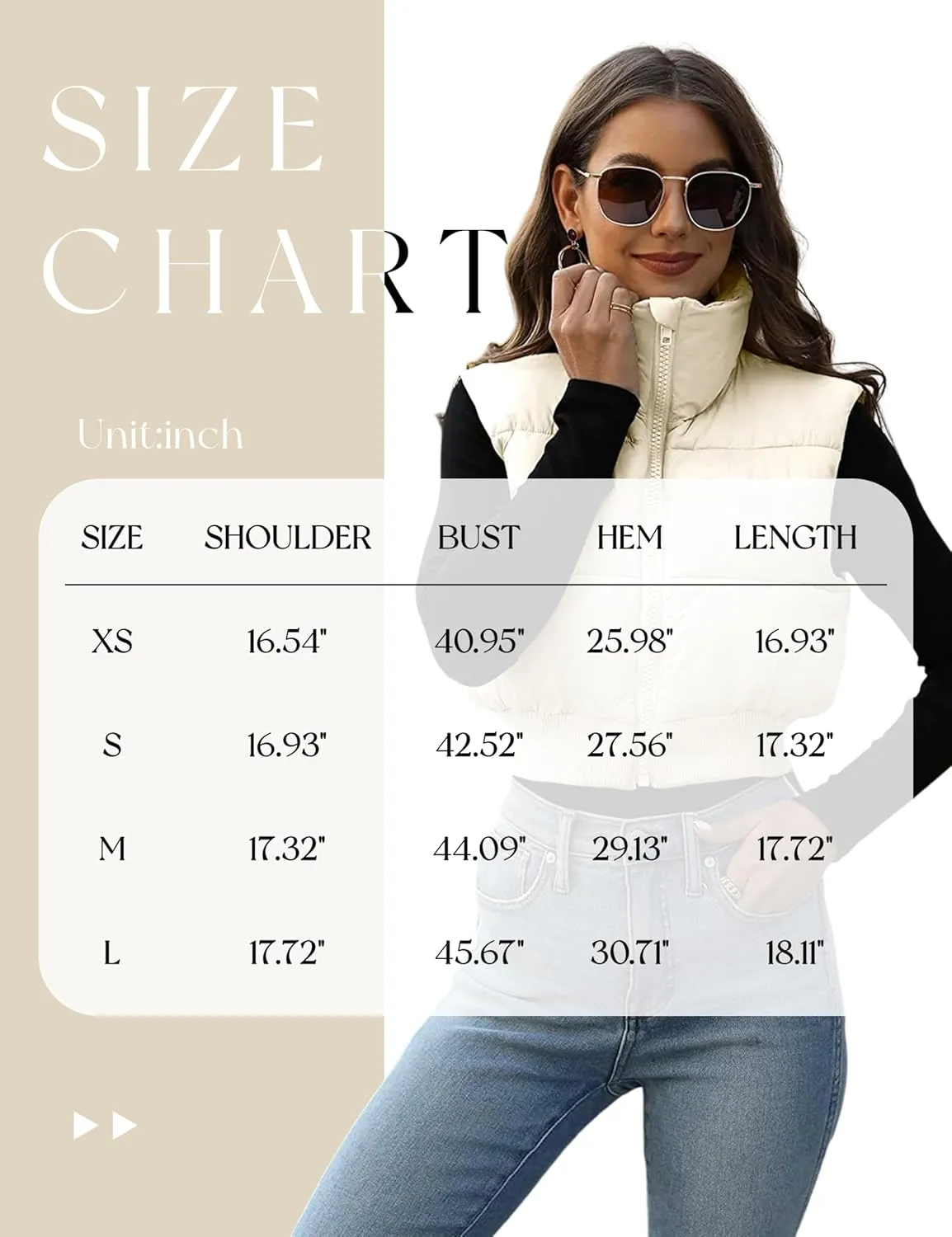 Dqbeng Cropped Puffer Vest Women Zip Up Stand Collar Sleeveless Outerwear Padded Crop Puffy Vests