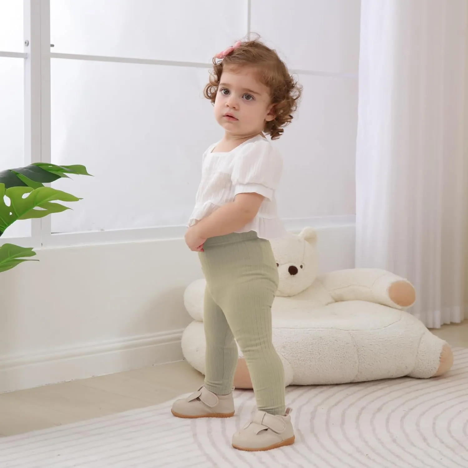 DREAM BUS Baby Girl Boy Pants Toddler Leggings Solid Ribbed Toddler Sweatpants Infant Newborn Leggings Baby Boy Jogger Pants