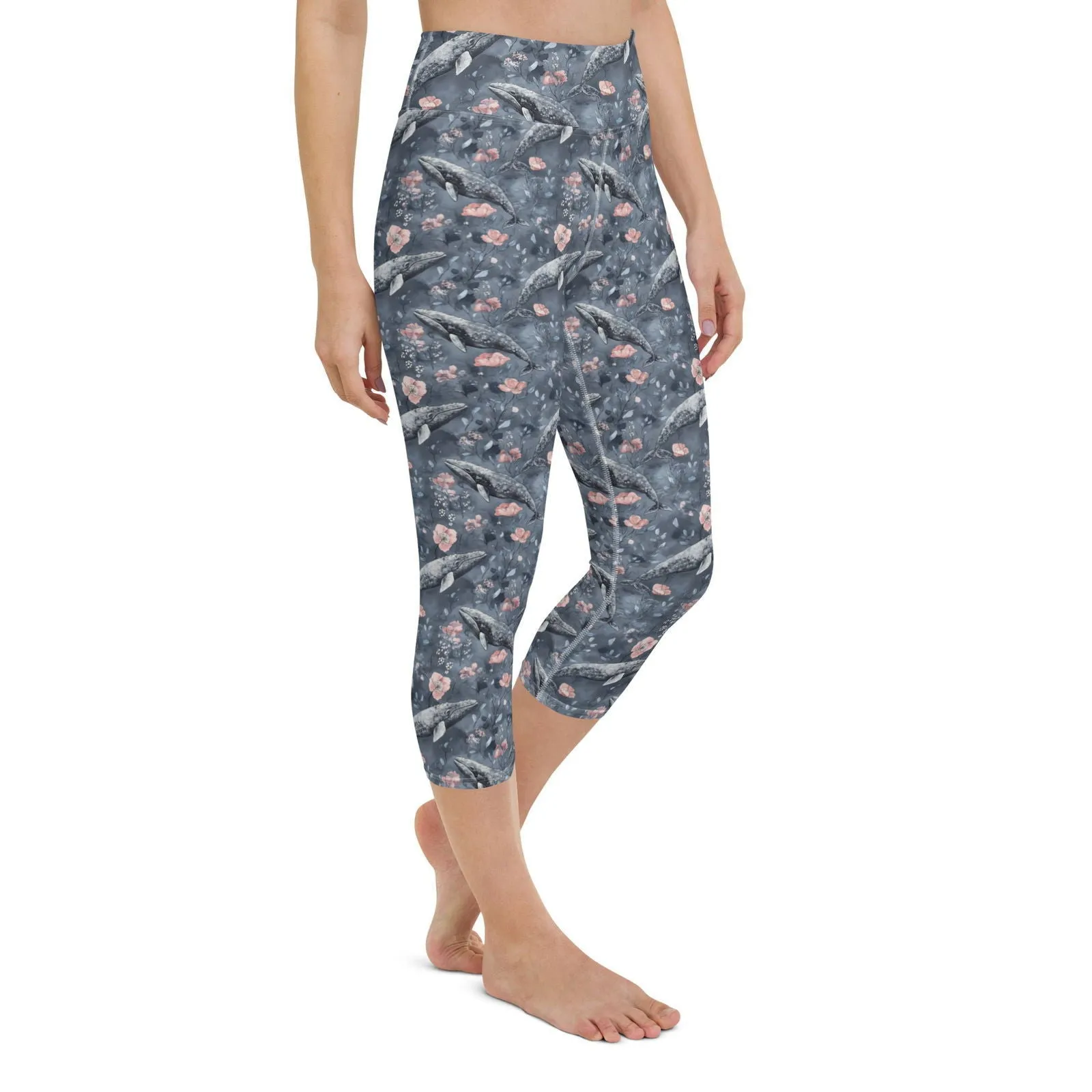 Dusky Gray Whale Capri Swim Leggings