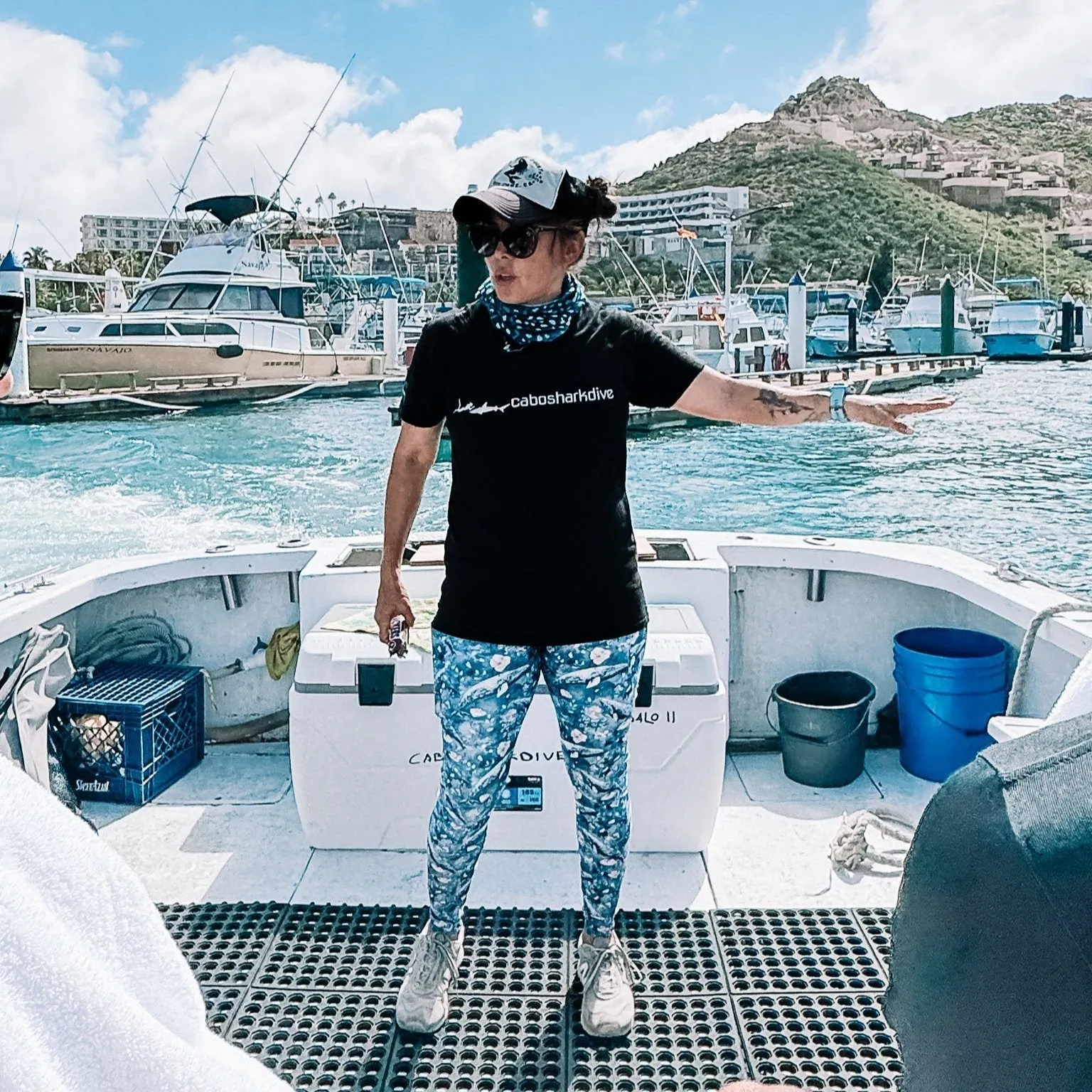 Dusky Gray Whale Eco Swim Leggings With Pockets