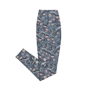 Dusky Gray Whale Eco Swim Leggings With Pockets