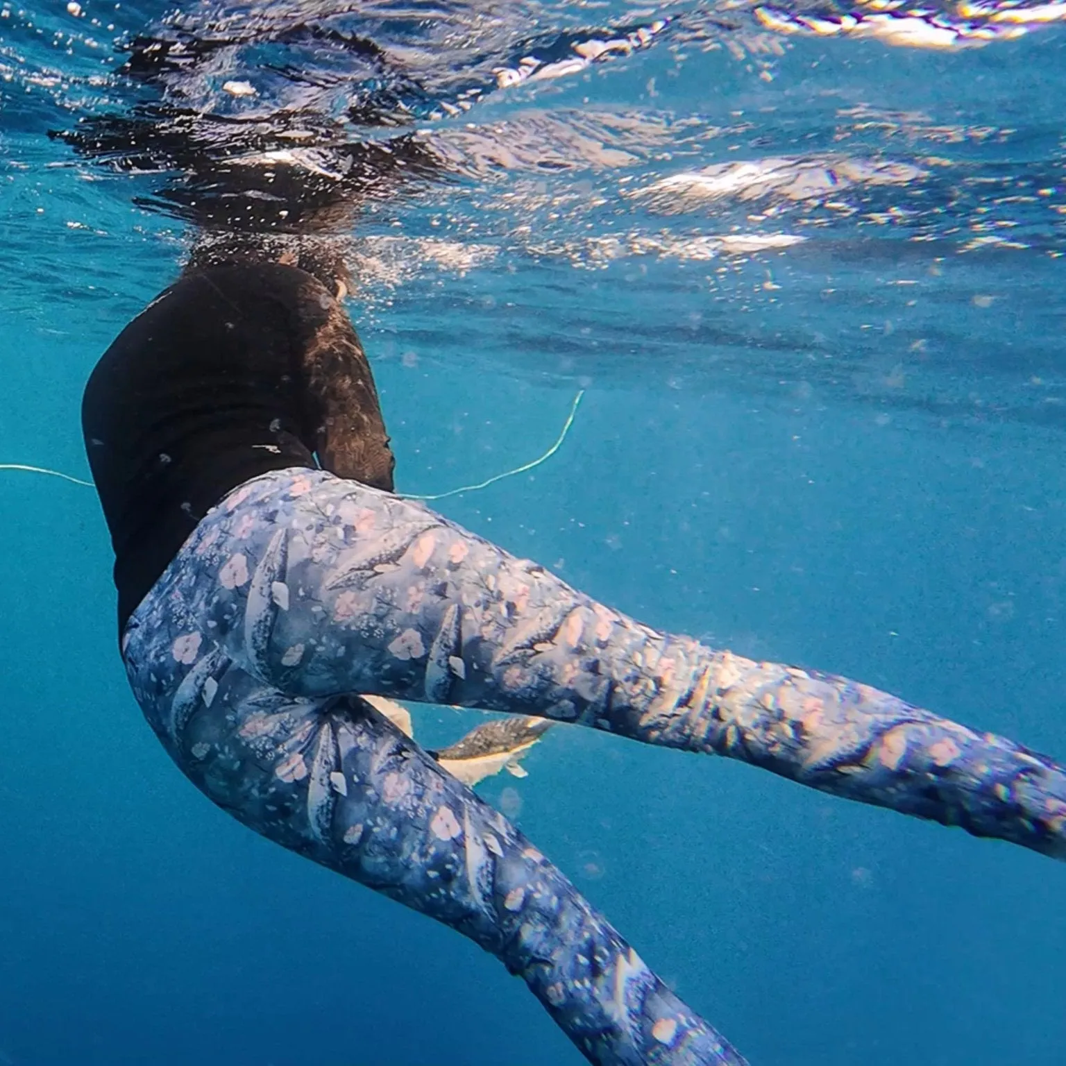 Dusky Gray Whale Eco Swim Leggings With Pockets