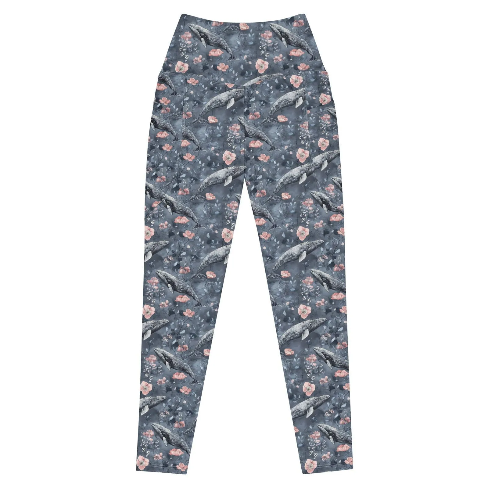Dusky Gray Whale Eco Swim Leggings With Pockets