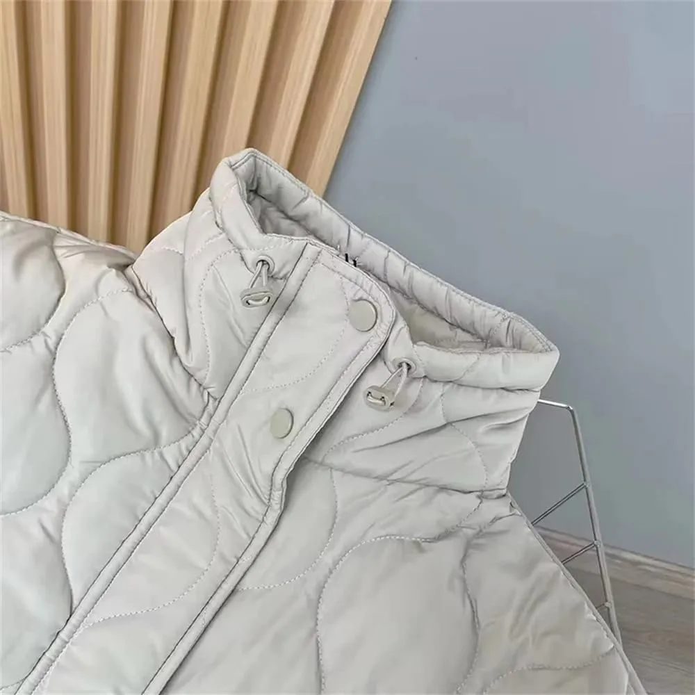 Dvbfufv Women Cotton Padded Vest Jacket Stand Collar Lightweight Vest Women Waistcoat Sleeveless Padded Outerwear