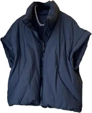 Dvbfufv Women's Stand Collar Short Vest Loose Casual Warm Down Cotton Padded Waistcoat Coat Sleeveless Winter Jacket