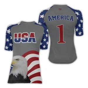 Eagle Symbol Of America Women's Short Sleeve Rash Guard