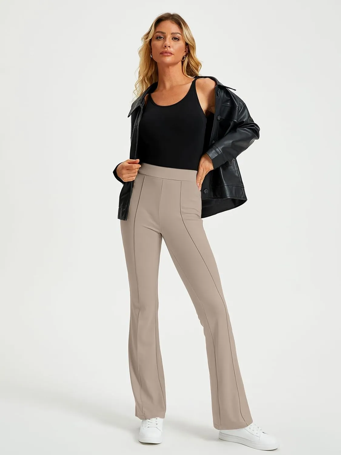 EFAN Womens Work Business Casual Flare Leggings Pants Comfort Office High Waisted Slacks Suits with Pockets 2025