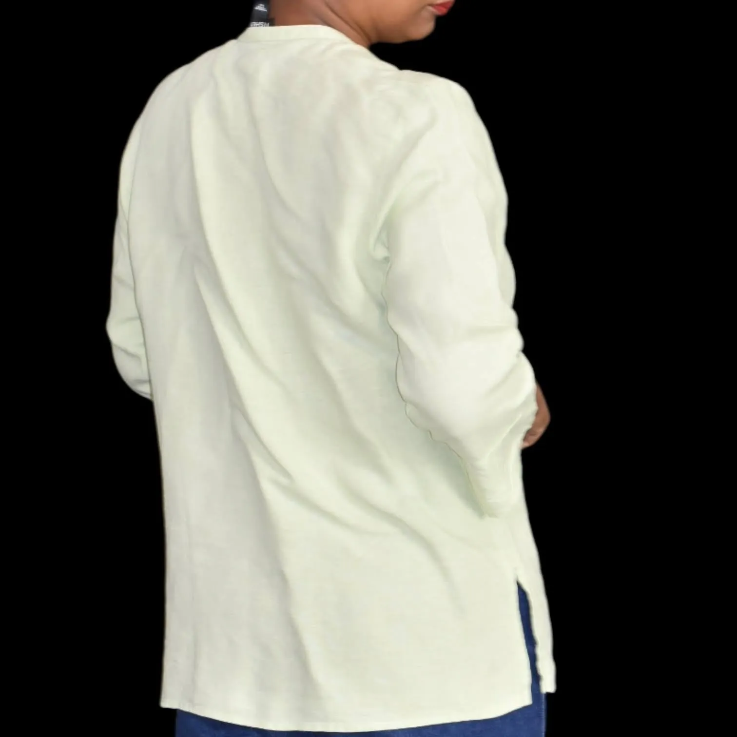 Eileen Fisher Linen Button Front Shirt Size Medium