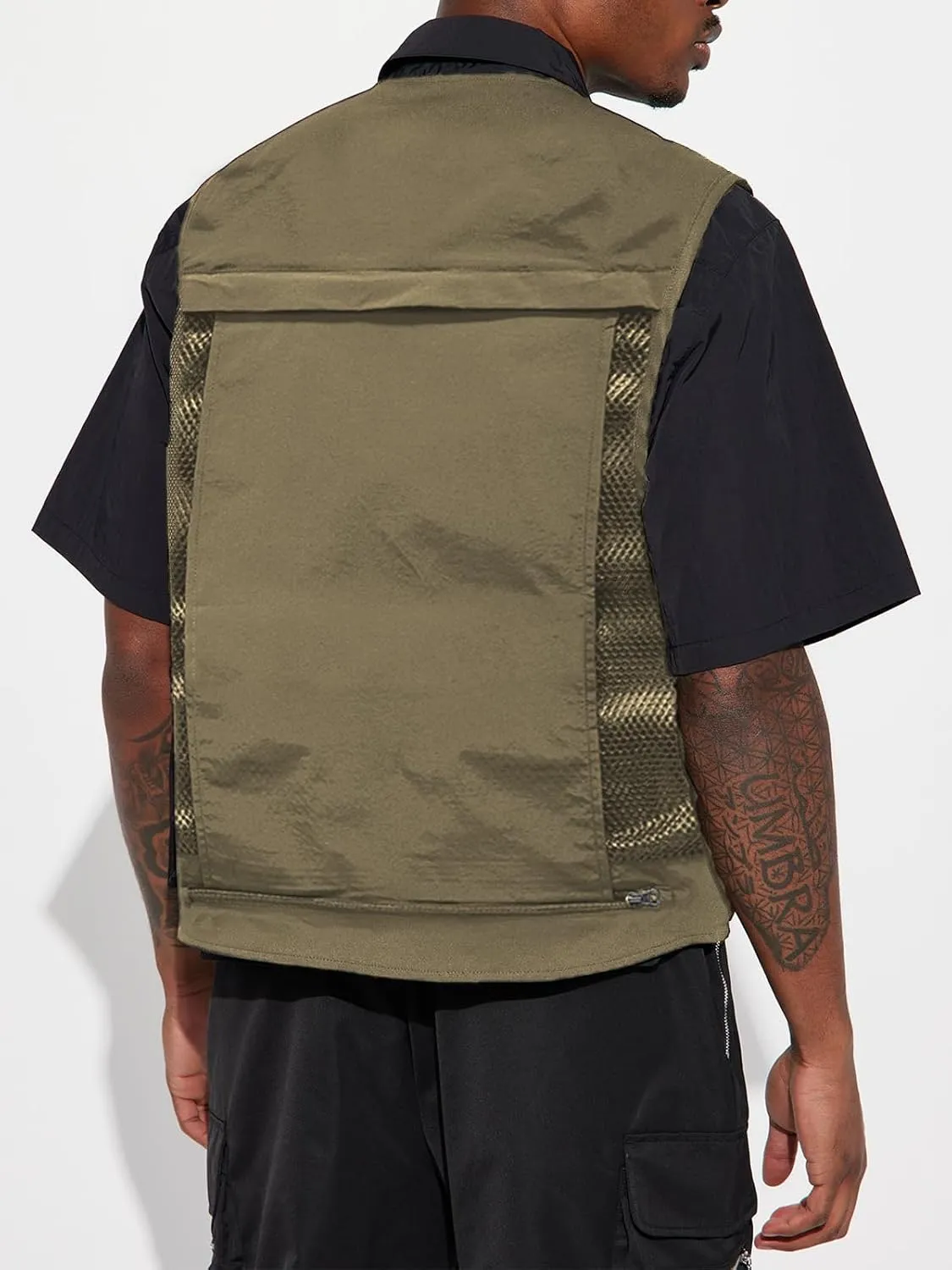 Fishing Vest for Men Casual Cargo Outerwear Work Outdoor Travel Lightweight Jacket with Pockets