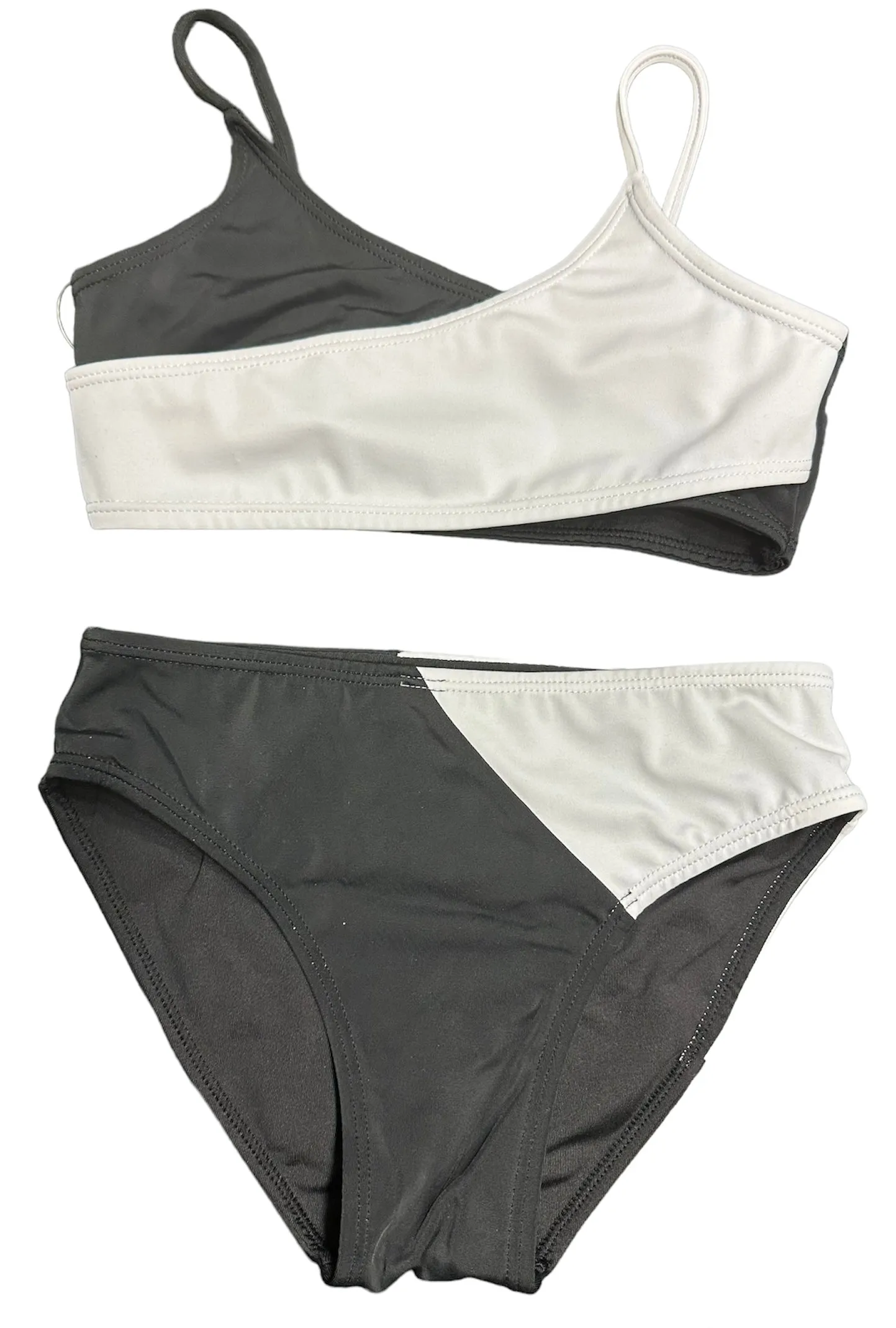 Flowers By Zoe Girls Black and White Colorblock Bikini FINAL SALE