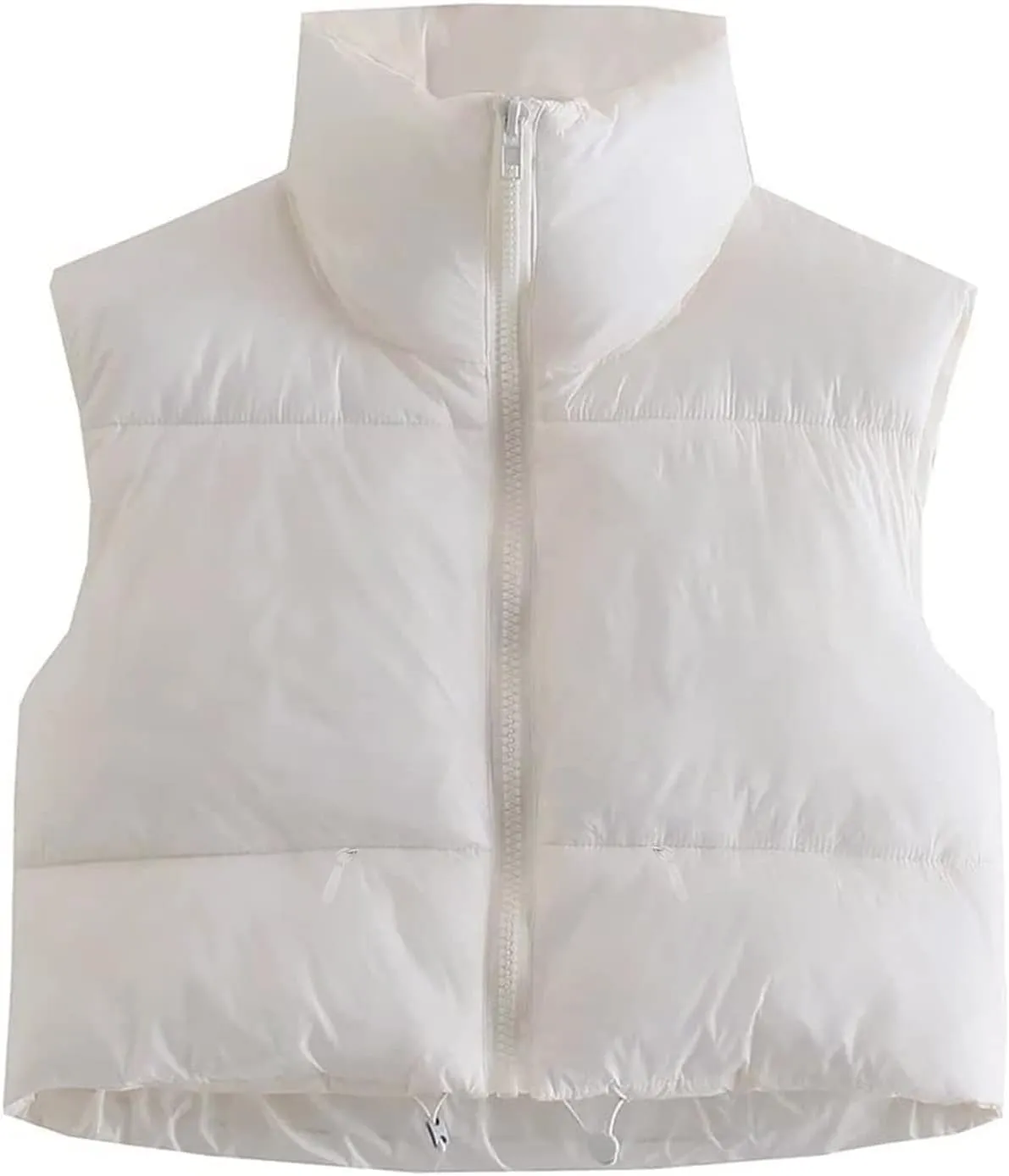 Flygo Women's Cropped Puffer Vest Zip Up Stand Collar Sleeveless Padded Bubble Vest