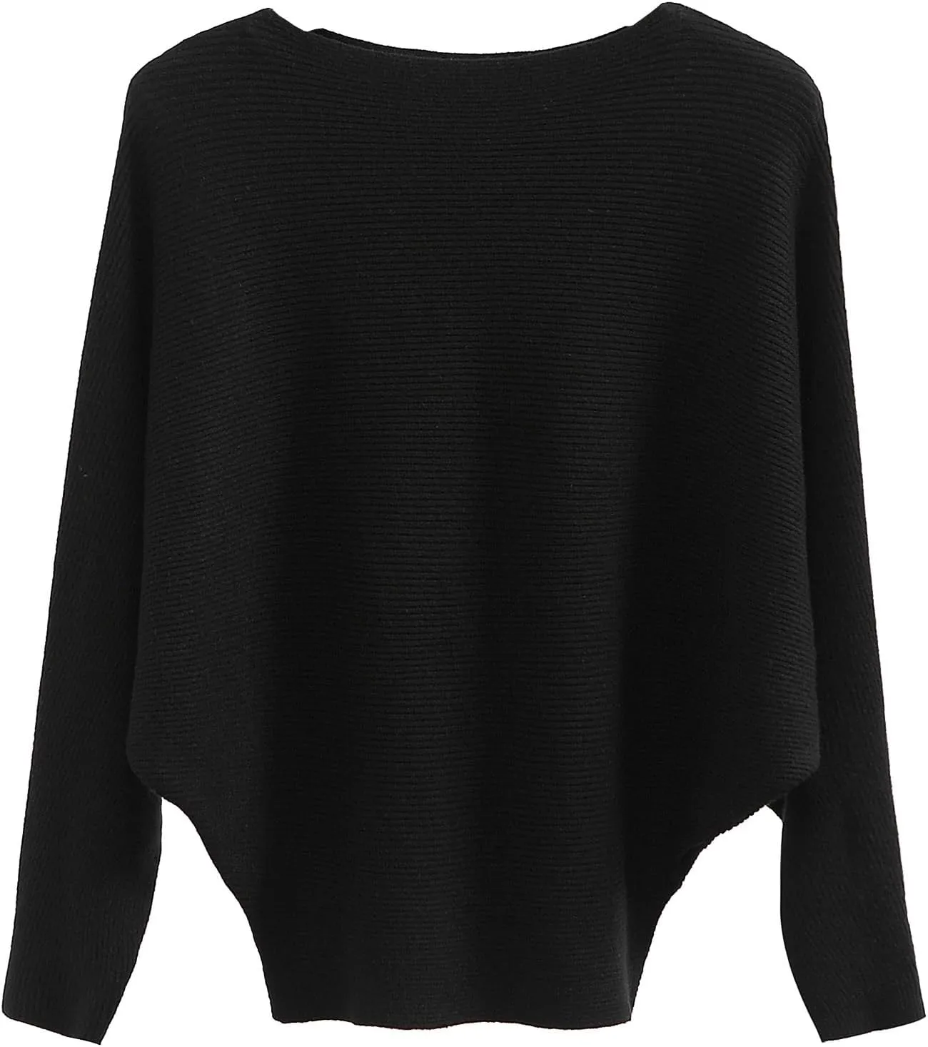 FULIER Women Oversized Boat Neck Batwing Sleeves Dolman Knitted Sweaters Lightweight Pullovers Tops One Size