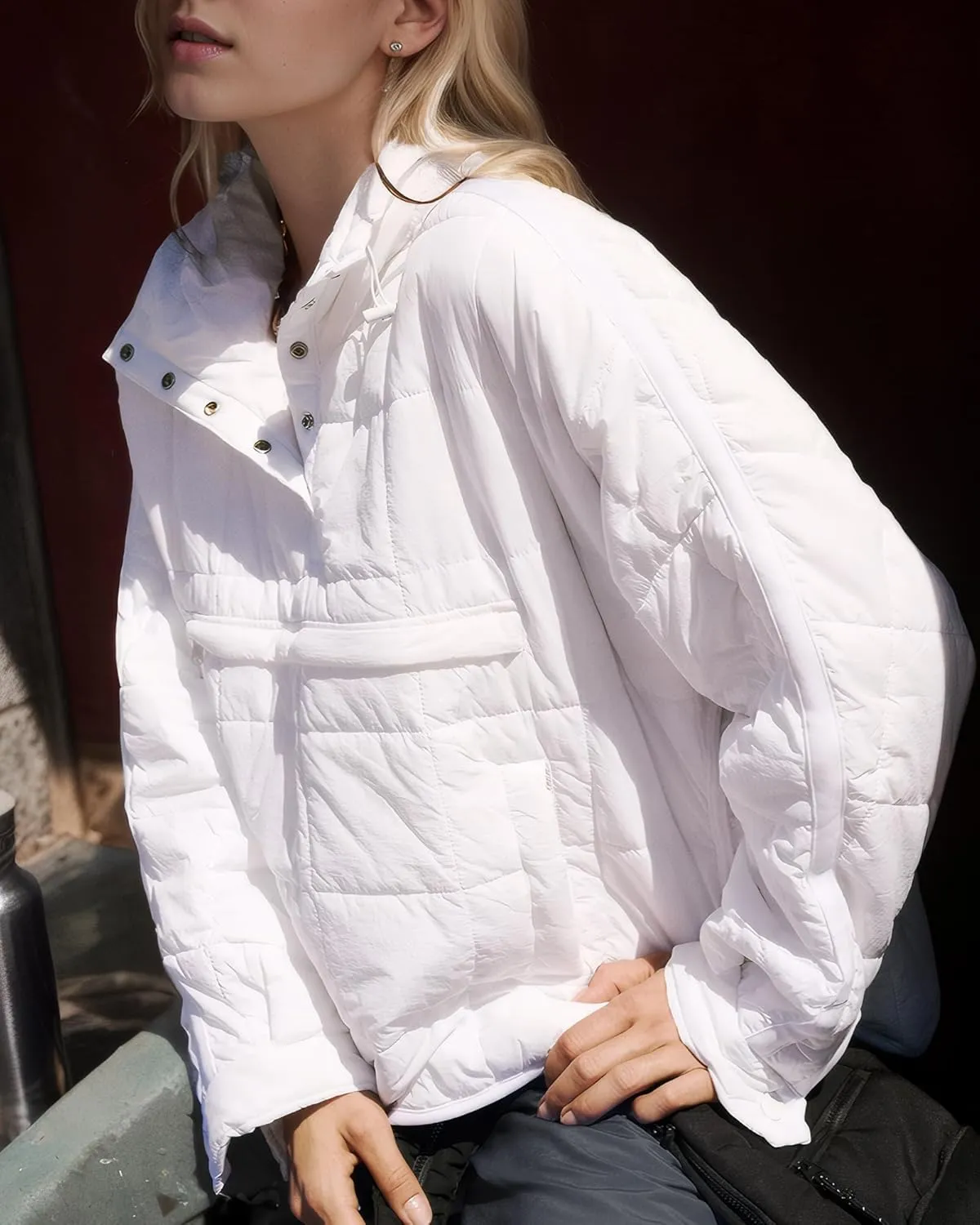 Gacaky Women's Quilted Pullover Puffer Jacket Warm Winter Hoodies Down Coat with Pockets