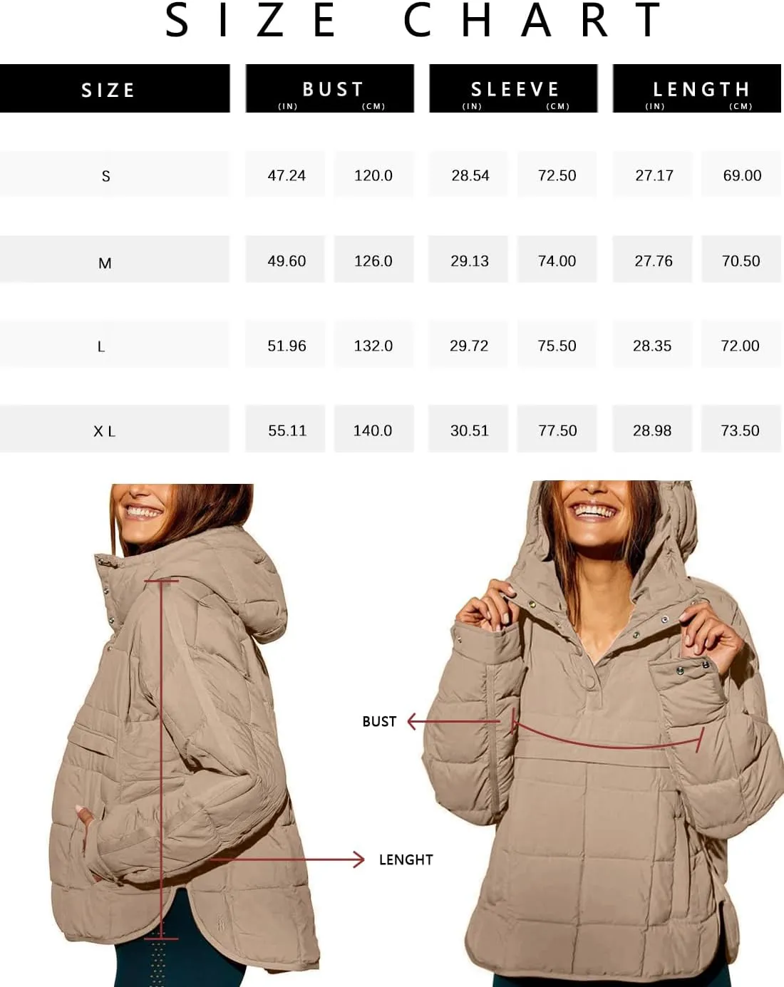Gacaky Women's Quilted Pullover Puffer Jacket Warm Winter Hoodies Down Coat with Pockets