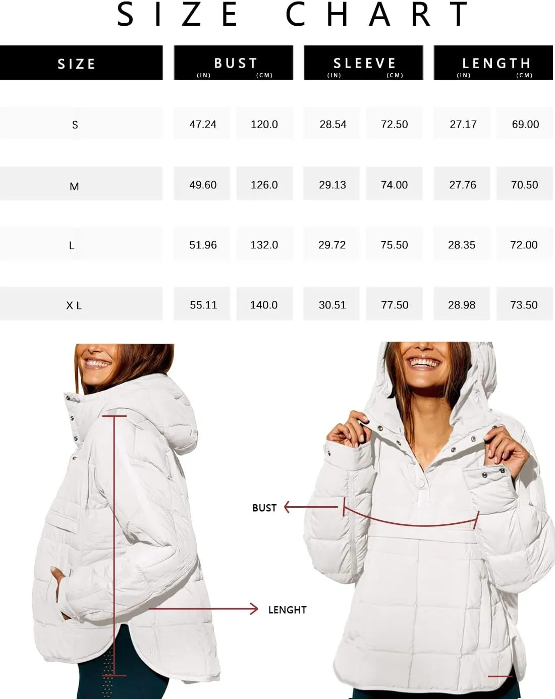Gacaky Women's Quilted Pullover Puffer Jacket Warm Winter Hoodies Down Coat with Pockets