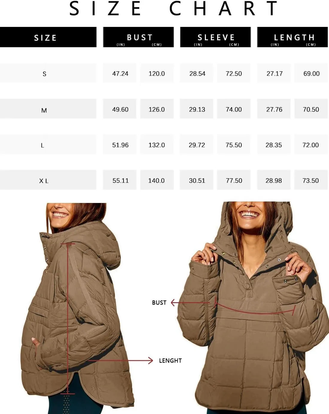 Gacaky Women's Quilted Pullover Puffer Jacket Warm Winter Hoodies Down Coat with Pockets