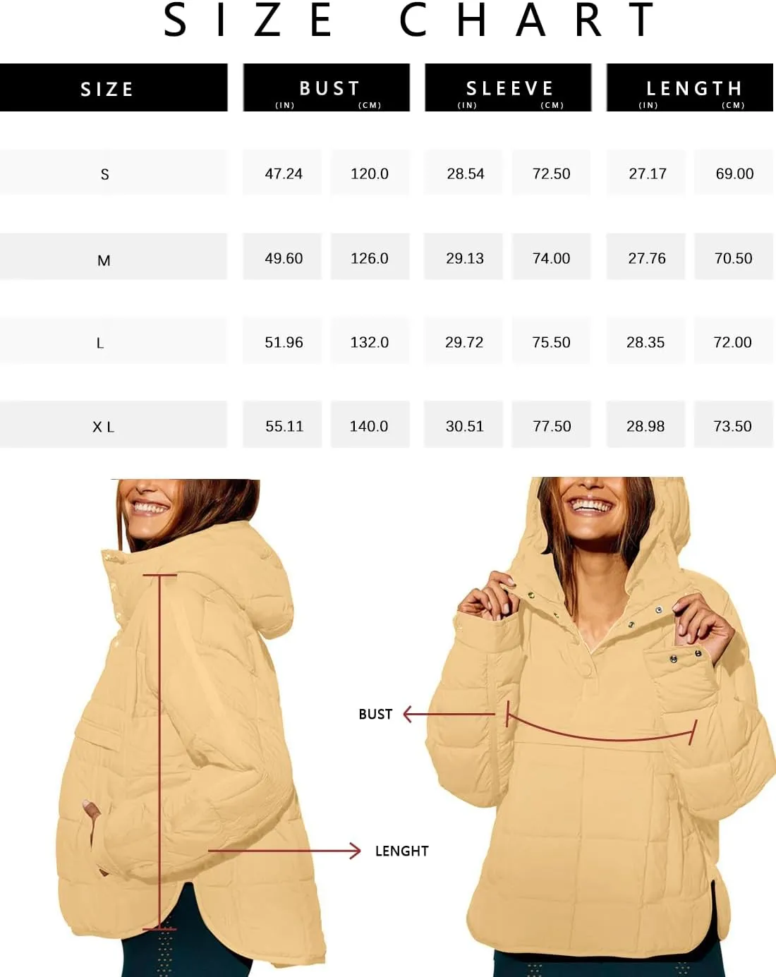 Gacaky Women's Quilted Pullover Puffer Jacket Warm Winter Hoodies Down Coat with Pockets