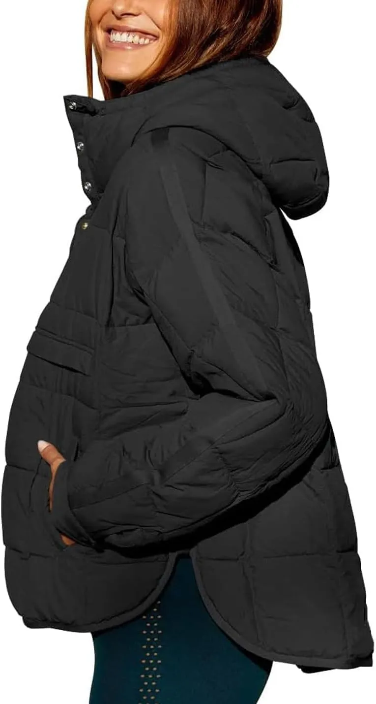 Gacaky Women's Quilted Pullover Puffer Jacket Warm Winter Hoodies Down Coat with Pockets
