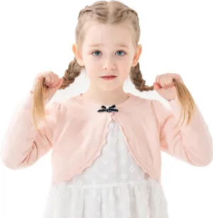 Girls' Baby Cardigan Children's Knitted Sweater Children's Front Open Long Sleeved Dress Cover up One Button Closure Top