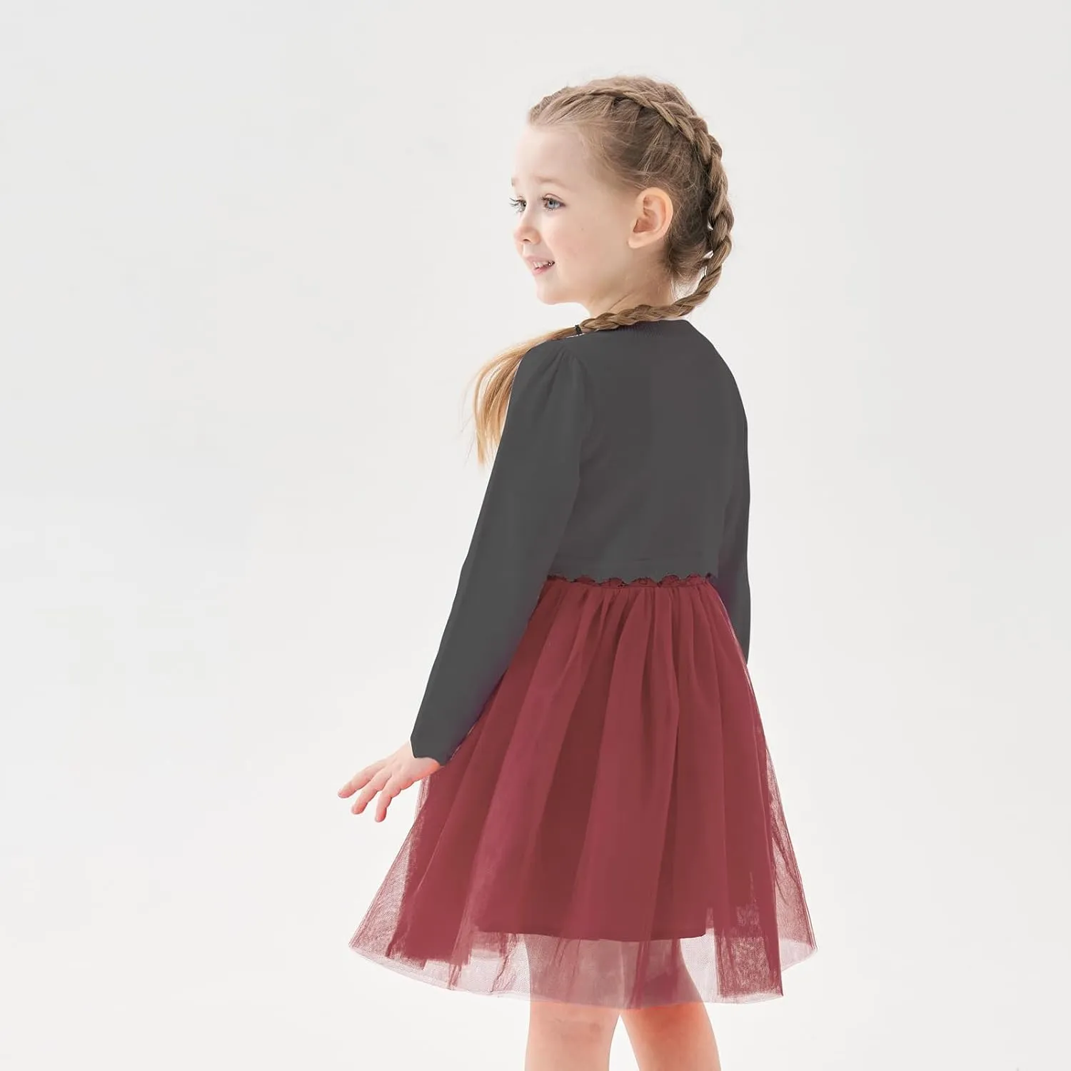 Girls' Baby Cardigan Children's Knitted Sweater Children's Front Open Long Sleeved Dress Cover up One Button Closure Top