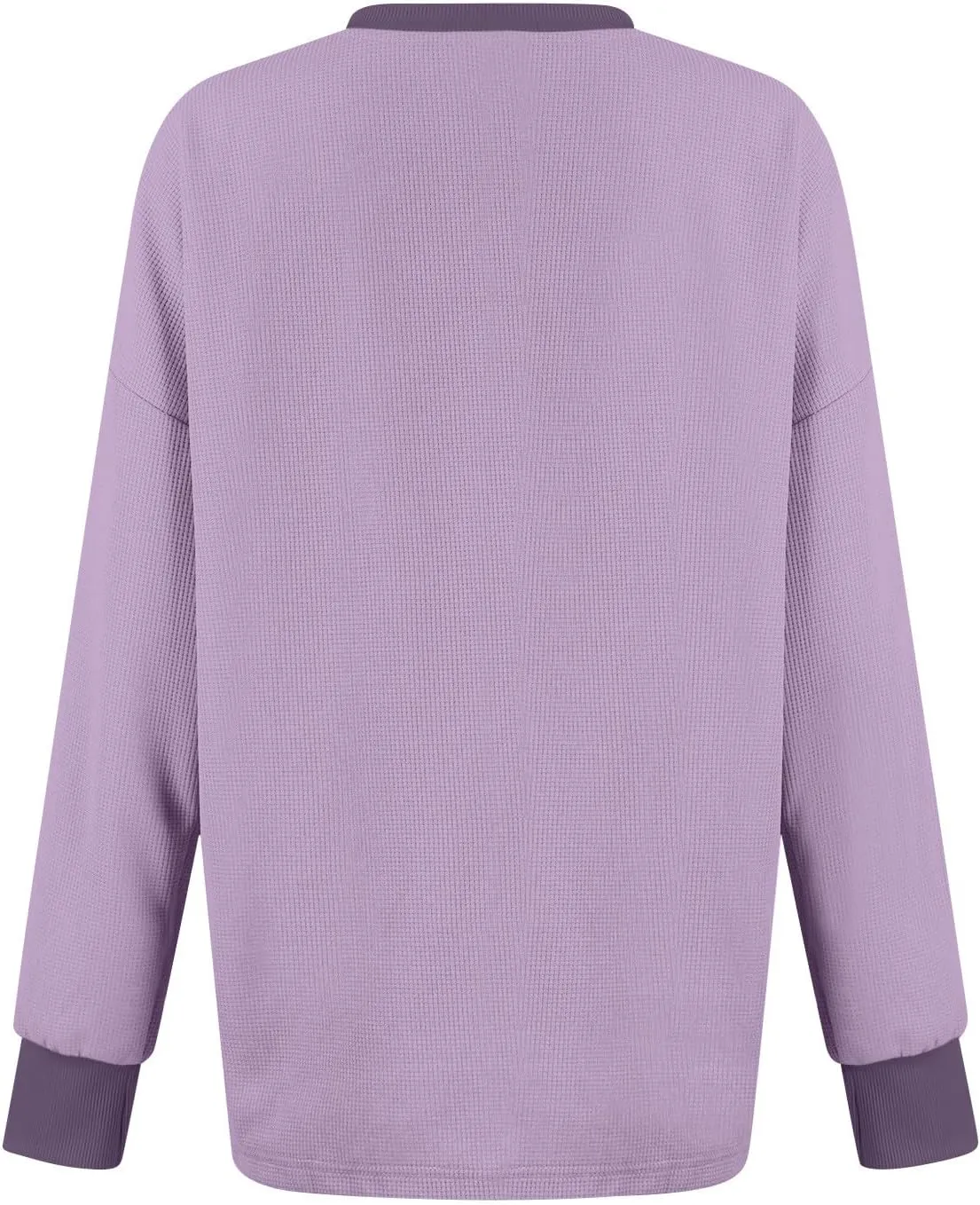 GOFULY Women'S Crewneck Sweatshirts Lightweight Waffle Knit Shirts Long Sleeve Fall Pullover Ribbed Color Block Sweatshirt