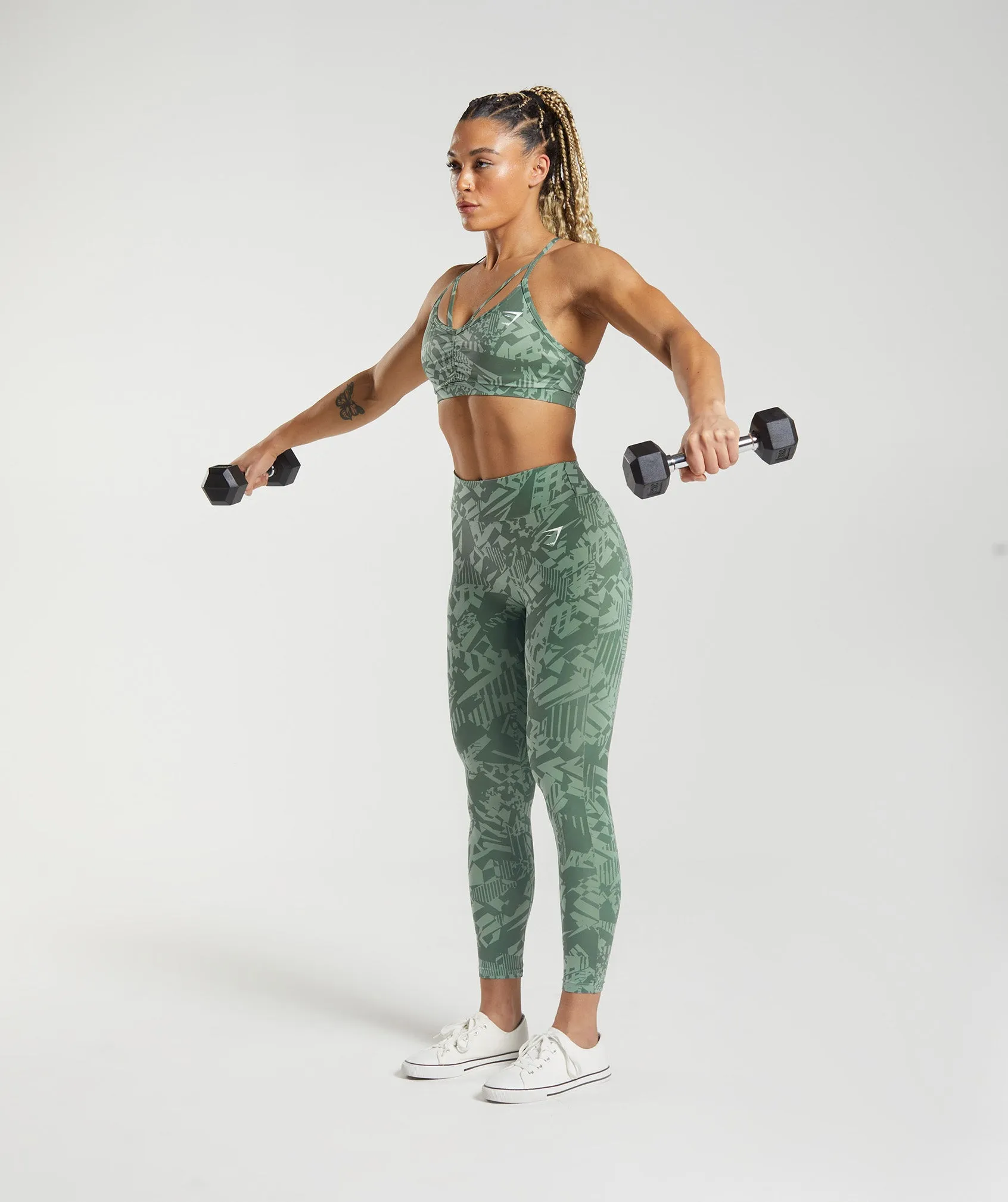 GS Power Regular Leggings - Willow Green/Desert Sage Green