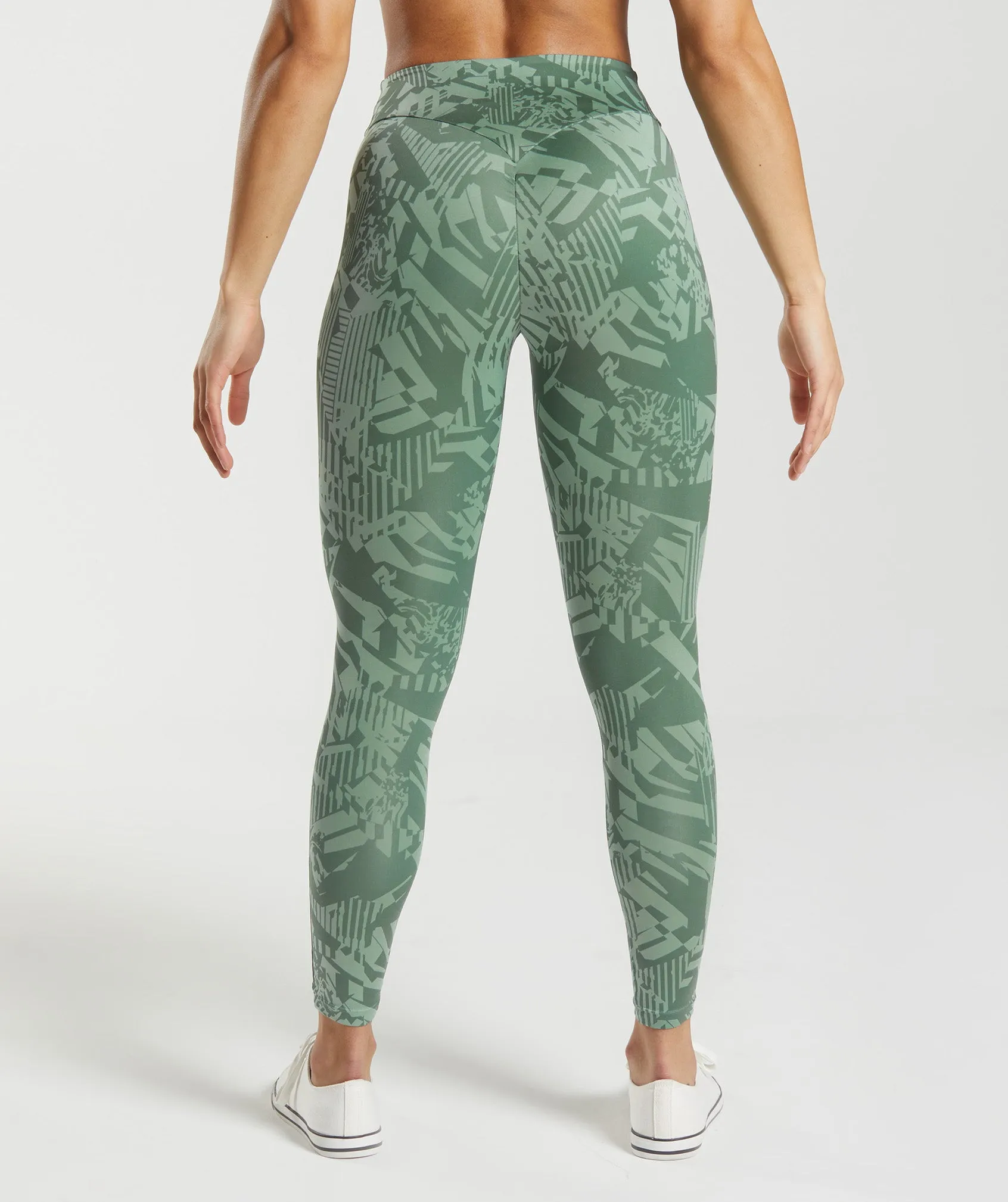 GS Power Regular Leggings - Willow Green/Desert Sage Green